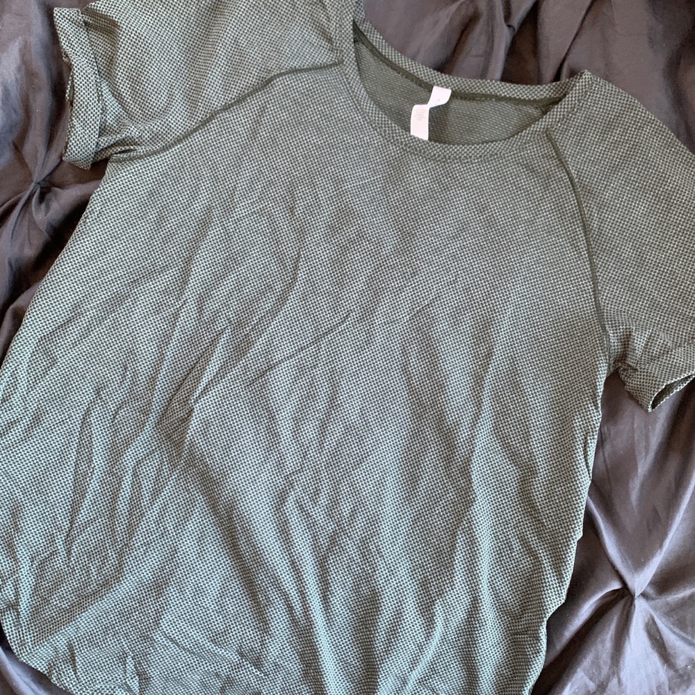Lululemon Open Up Tie Back Tee Dark Olive